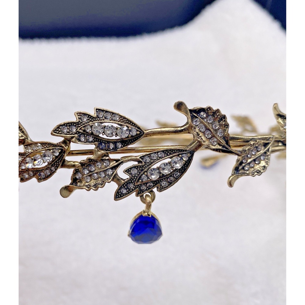 Octavia's Crystal Drop Fairy Elvin Headband Gold Royal Blue Cosplay Costume - Picture 9 of 10